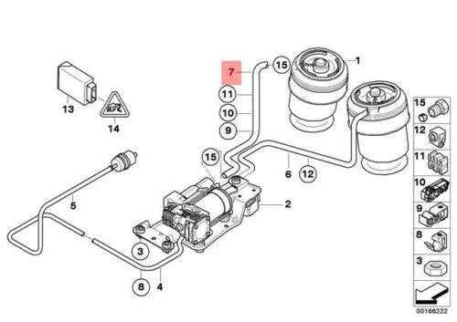 NEW BMW E70 E71 E72 REAR RIGHT AIR SUSPENSION PIPE 37206781224 6781224 ORIGINAL