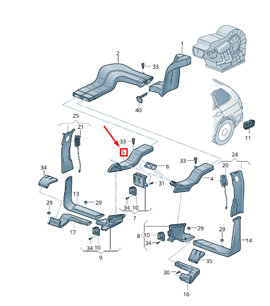 new vw touareg 7p mk2 right air guide channel 7p0820690a original