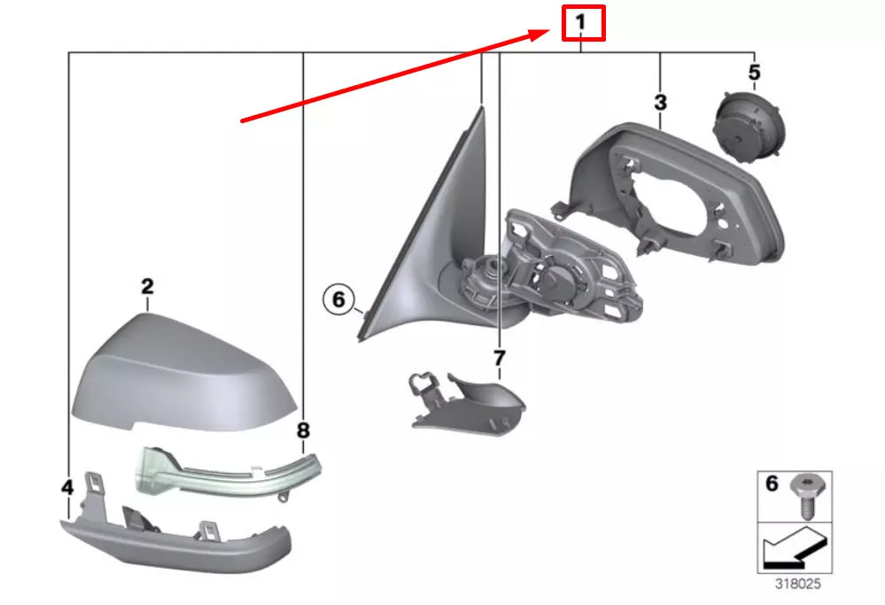 NEW BMW 5 F10 FRONT LEFT DOOR WING MIRROR 51167350687 7350687 ORIGINAL