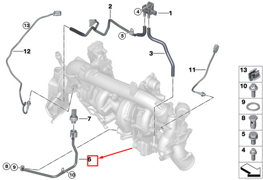 new bmw x5 g05 exhaust-gas pressure pipe 13628575522 original