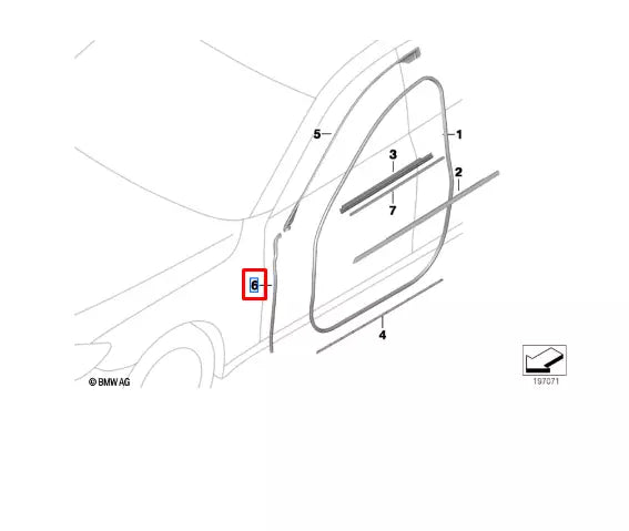 NEW BMW 7 F01 FRONT RIGHT DOOR SEALING 51767177936 ORIGINAL