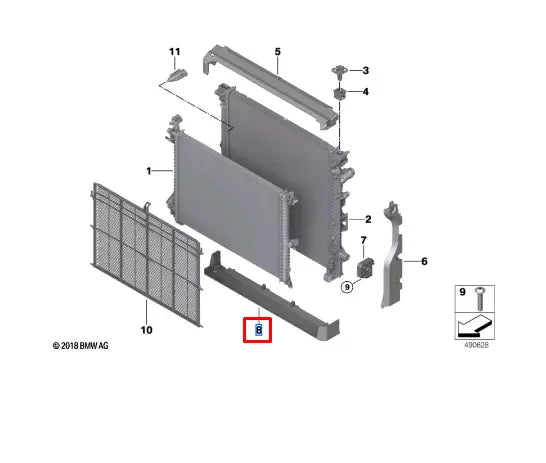 NEW BMW X5 G05 RADIATOR LOWER CPVERING 17118697887 8697887 ORIGINAL
