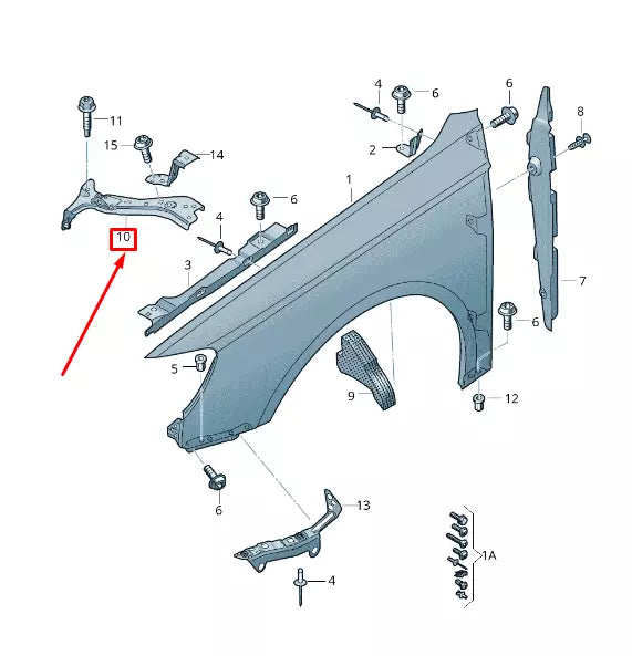 NEW AUDI A3 SPORTBACK 8V FRONT RIGHT FENDER BRACKET 8V0821136B