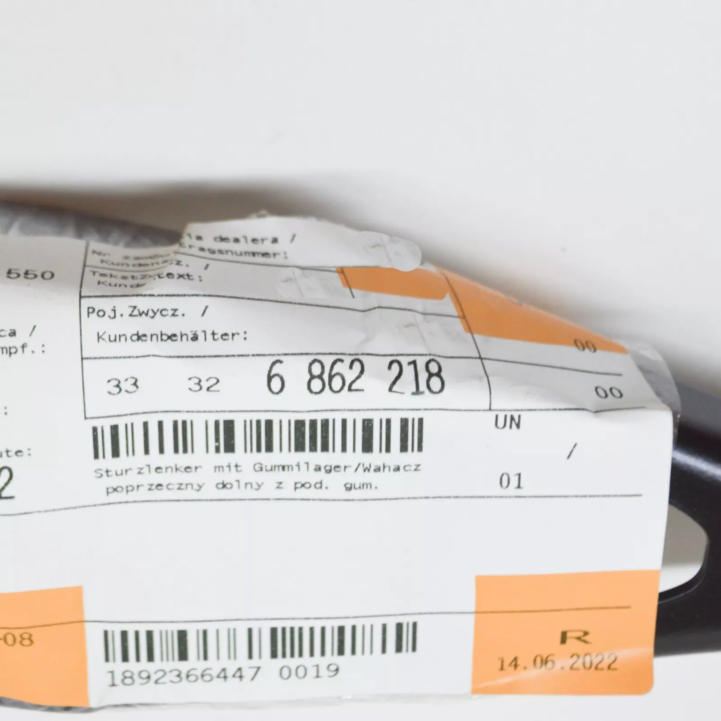 NEW BMW I8 I12 REAR AXLE ROLL-OVER STRUT WITH RUBBER MOUNT 33326862218 ORIGINAL