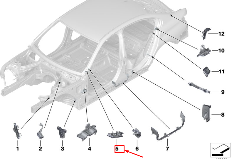 new bmw 3 g20 interior column a molded part 41007337533 original