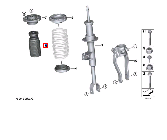 new bmw 5 g30 front additional shock absorber damper 31336866787 original