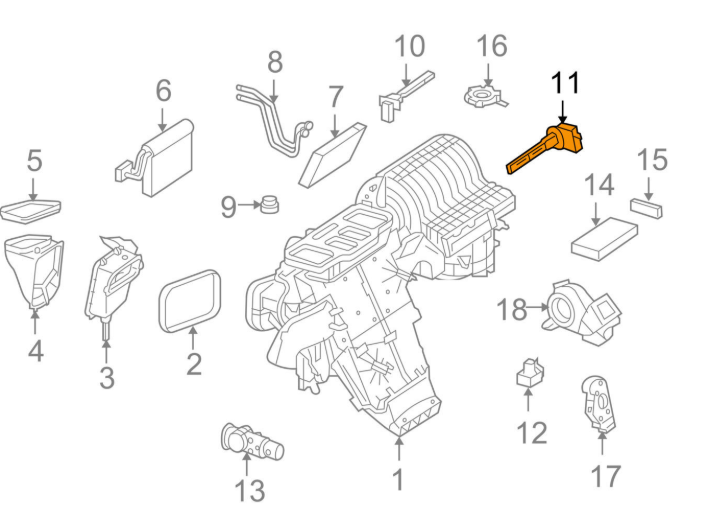 NEW MBZ ML W163 INTERIOR A/C HEATER TEMPERATURE SENSOR A1638300272 ORIGINAL