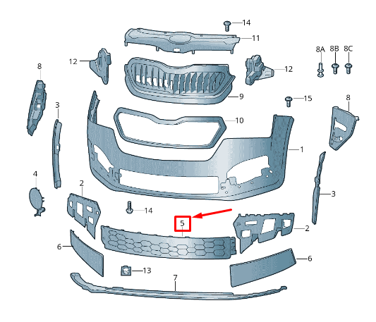 new skoda rapid nh front bumper vent grille 60u853677a9b9 original