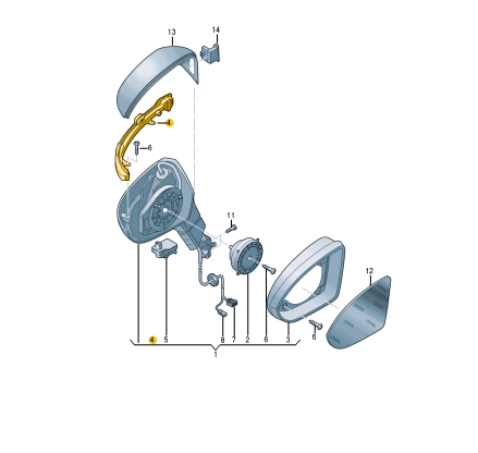 NEW VW GOLF MK8 CD FRONT RIGHT DOOR MIRROR TURN INDICATOR 3G0949102A ORIGINAL