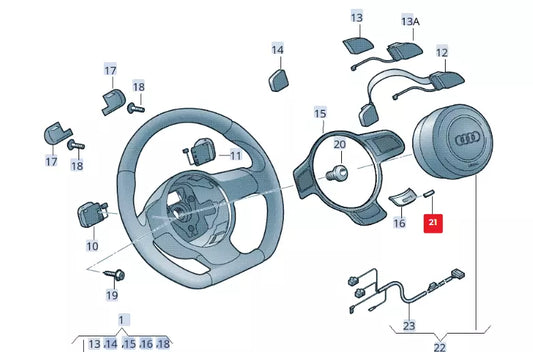 NEW AUDI R8 42 STEERING WHEEL BADGE LOGO 420419685A ORIGINAL