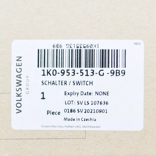 NEW VOLKSWAGEN EOS STEERING COLUMN CRUISE CONTROL SWITCH 1K0953513G 9B9 ORIGINAL
