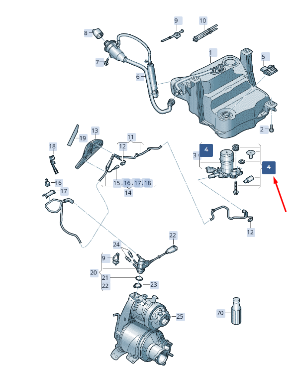 new skoda superb mk3 supply module reduction agent repair kit 5q0198975 original