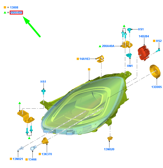 new ford puma left headlight bracket repair kit 2507236 l1tb-200a40-ea original