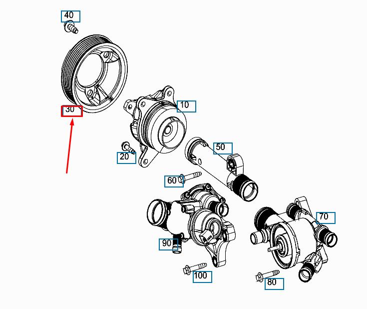 NEW MERCEDES-BENZ VITO W447 WATER PUMP BELT PULLEY A6262050010 ORIGINAL