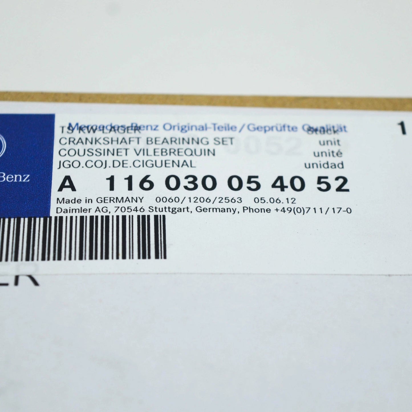 NEW MERCEDES-BENZ SL R129 CRANKSHAFT MAIN BEARING SET A116030054052 ORIGINAL