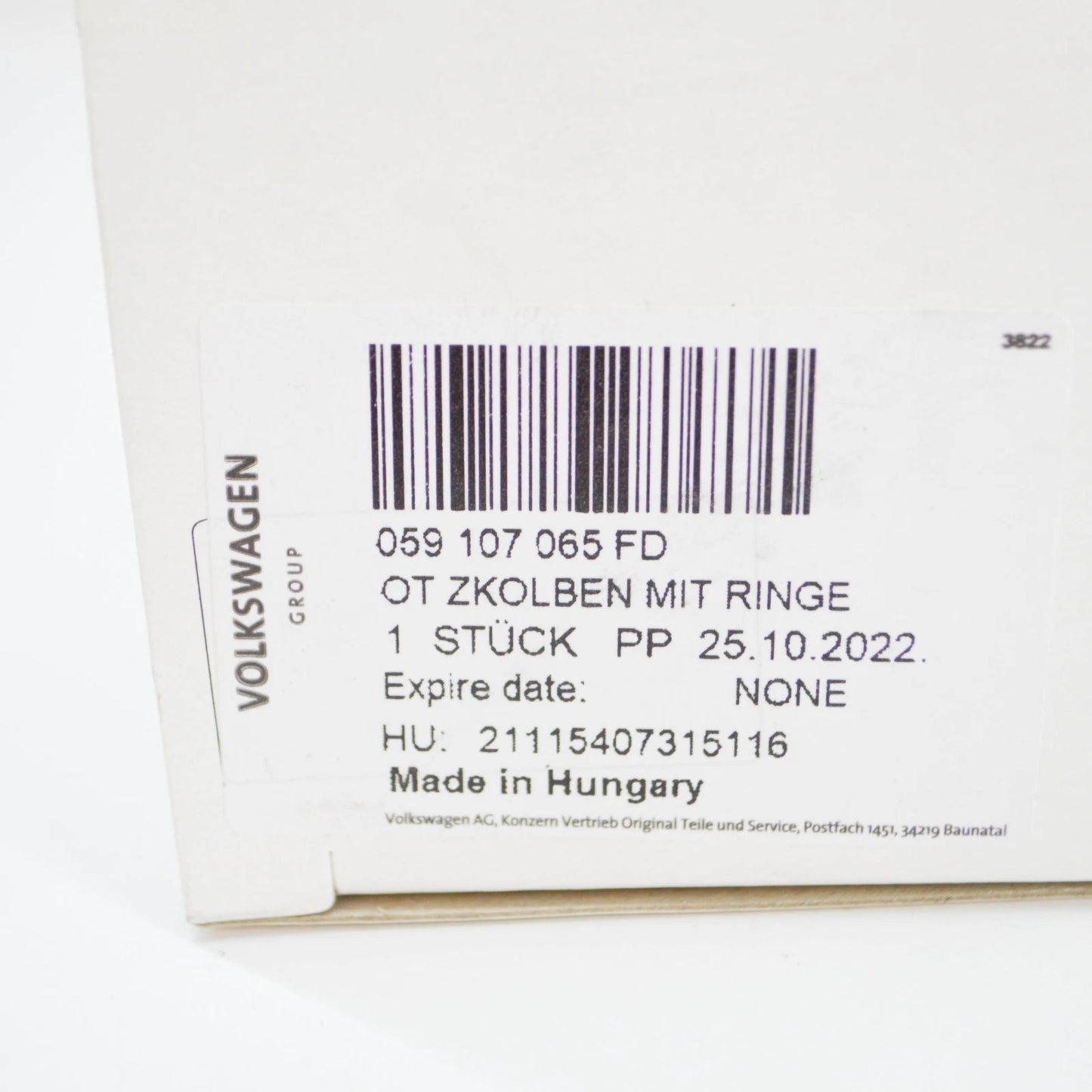 NEW VOLKSWAGEN TOUAREG 7P ENGINE PISTON 059107065FD ORIGINAL