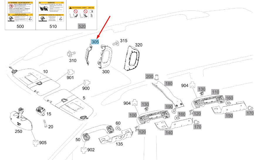 NEW MERCEDES-BENZ VITO W447 GRAB HANDLE MOUNTING CONSOLE A4478150131 ORIGINAL