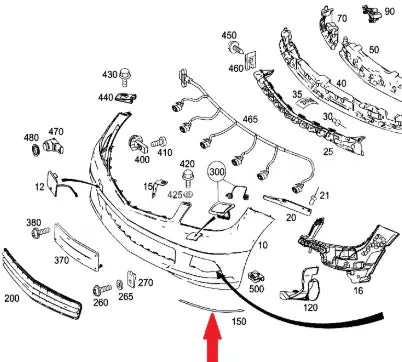 NEW MERCEDES BENZ W204 FRONT LEFT BUMPER MOLDING TRIM A2048850721 ORIGINAL