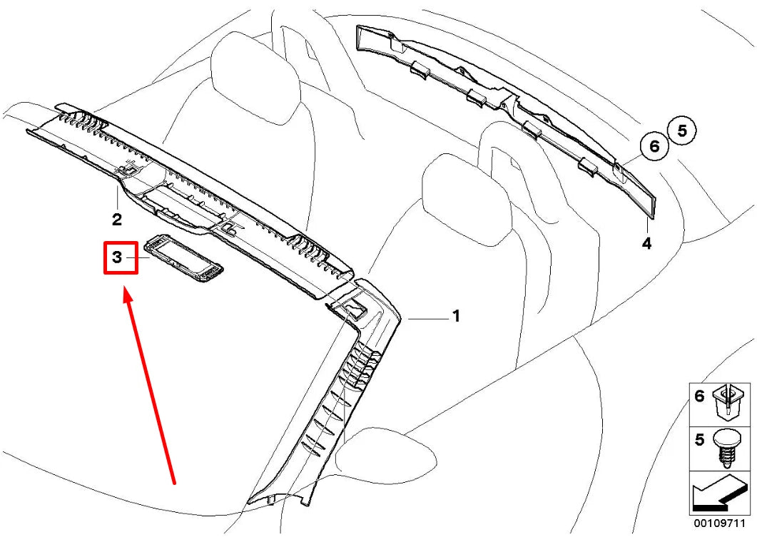 NEW BMW Z4 ROADSTER E85 INTERIOR DOME LIGHT COVER 8233608 51448233608 ORIGINAL