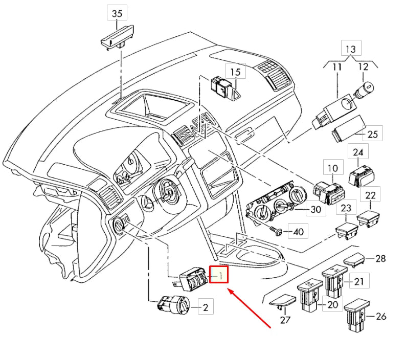 NEW VW JETTA III 1K MK3 INSTRUMENT LIGHTING SWITCH 1K0941333DREH ORIGINAL