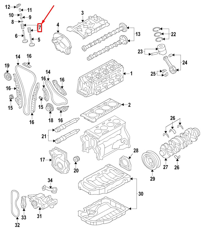 NEW AUDI Q5 FY EXHAUST VALVE SPRING 06K109623B ORIGINAL