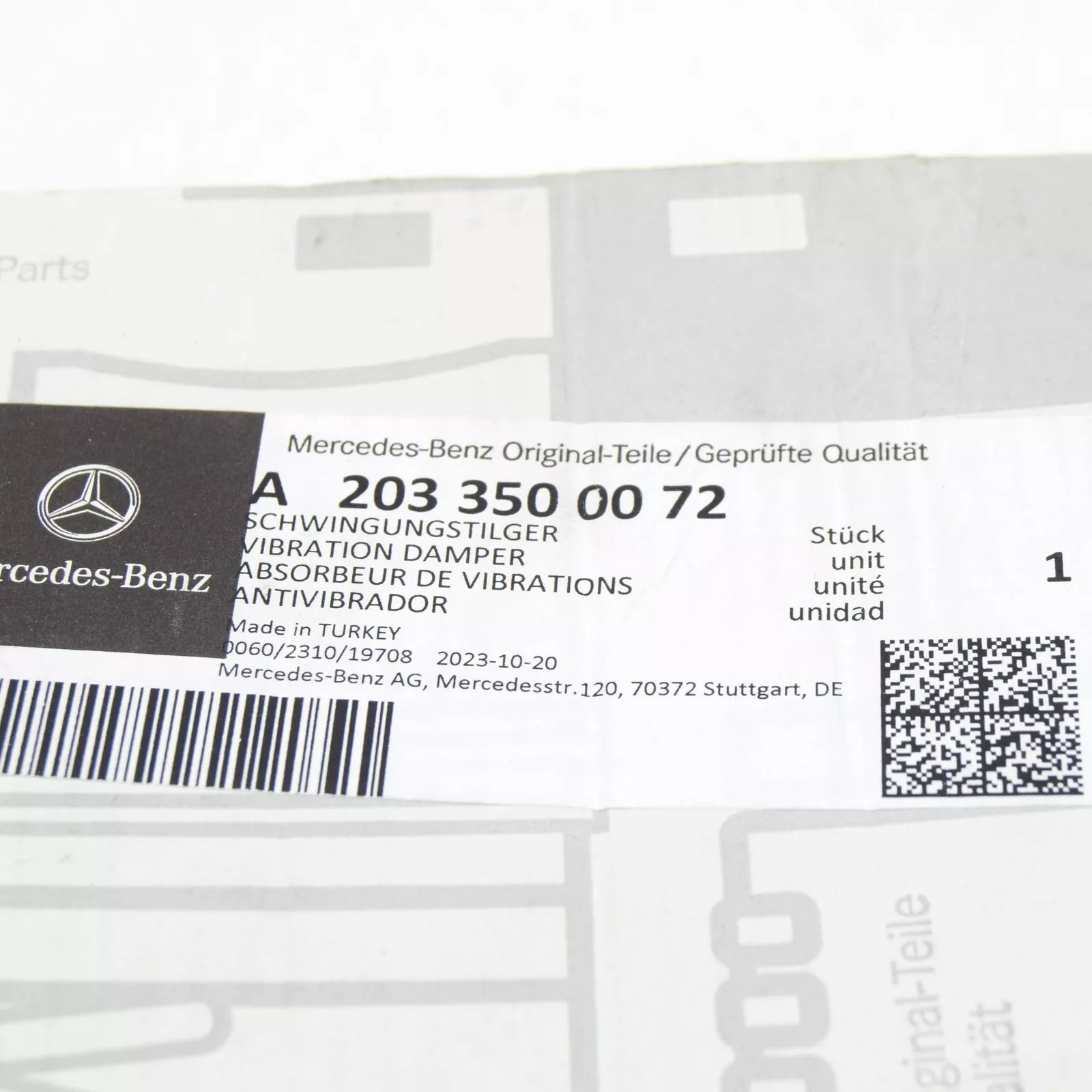 NEW MERCEDES-BENZ C W203 REAR SUBFRAME VIBRATION ABSORBER A2033500072 ORIGINAL