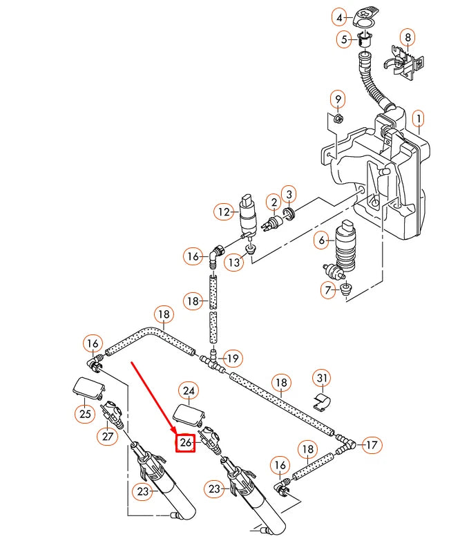 NEW VOLKSWAGEN POLO 6R FRONT LEFT HEADLIGHT WASHER NOZZLE 6R0955103A