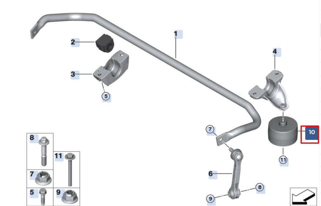 new bmw 5 g30 rear axle vibration absorber 33506861489 original