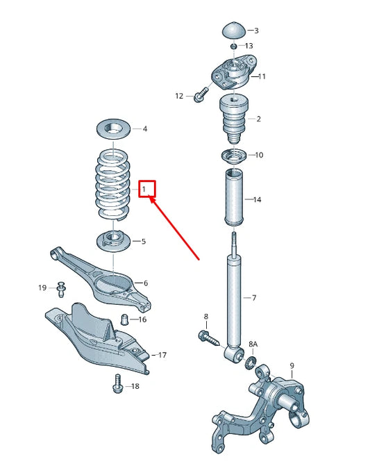 NEW VW GOLF VI 5K MK6 REAR COIL SPRING 1K0511115CM