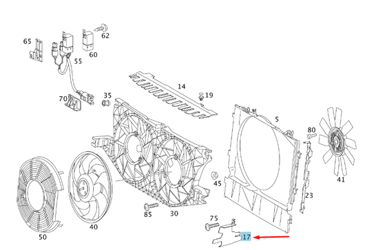 new mercedes-benz vito w639 radiator fan front right cover a6395050588 original