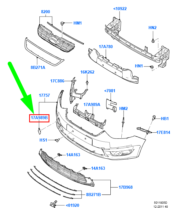 new ford galaxy mk2 front bumper tow eye cover 1686429 original