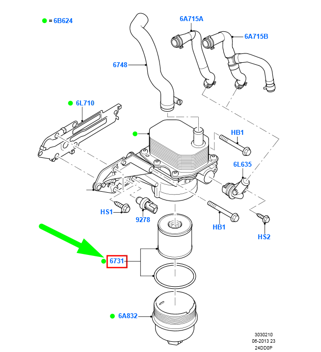 new ford transit mk3 oil filter element 1088179 xs7q-6744-aa original