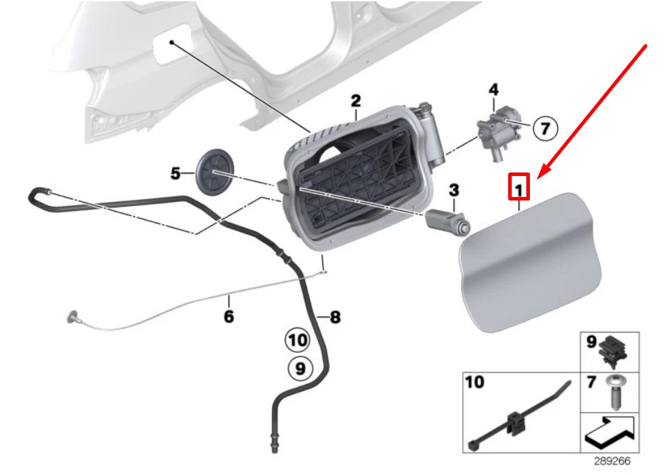 NEW BMW X3 F25 FUEL TANK FLAP 51177270821 7270821 ORIGINAL