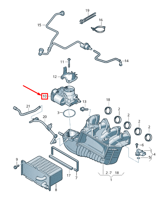 new volkswagen caddy 2k mk3 throttle valve adapter 03f133062 original