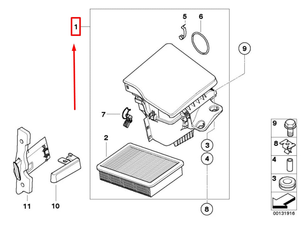 NEW BMW 3 CABRIO E46 INTAKE MUFFLER 7501972 13717501972 ORIGINAL
