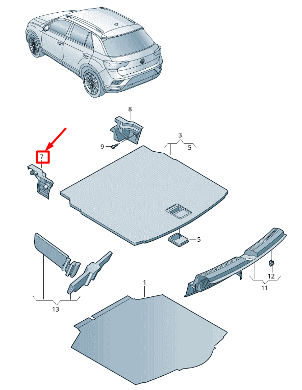 NEW VOLKSWAGEN T-ROC A11 LEFT LUGGAGE COMPARTMENT TRIM 2GA85884782V ORIGINAL