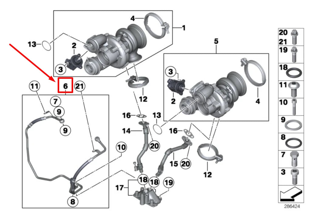 NEW BMW X6 E71, E72 ENGINE TURBOCHARGER OIL LINE 7634679 11427634679 ORIGINAL