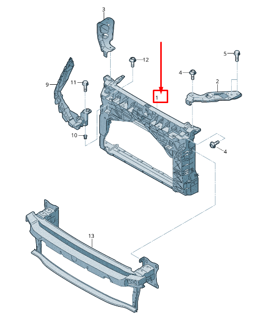 new seat leon 5f coolant radiator lock carrier with mounting 5f0805588d original