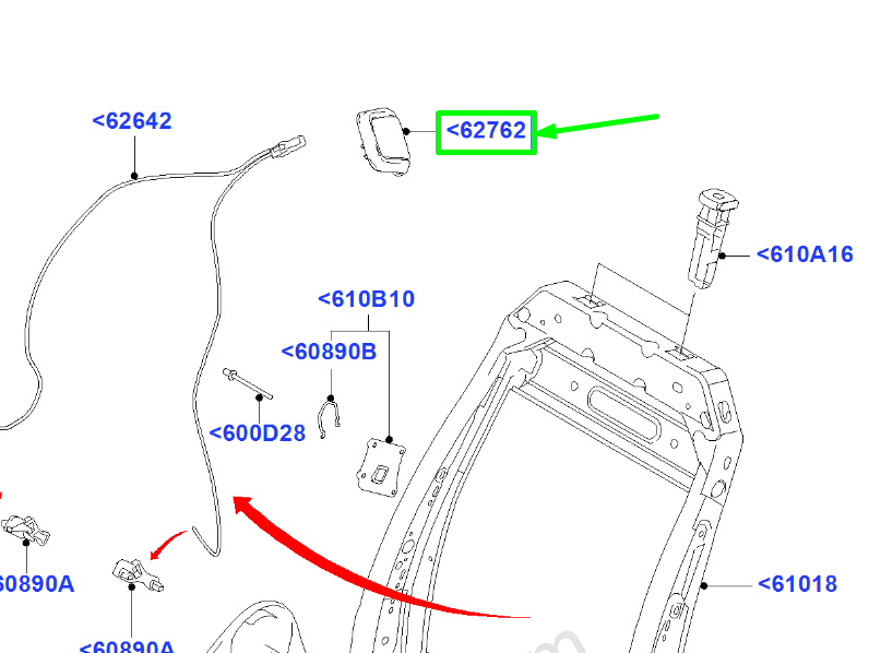 new ford fiesta mk5 front right seat back release lever 1217705 original