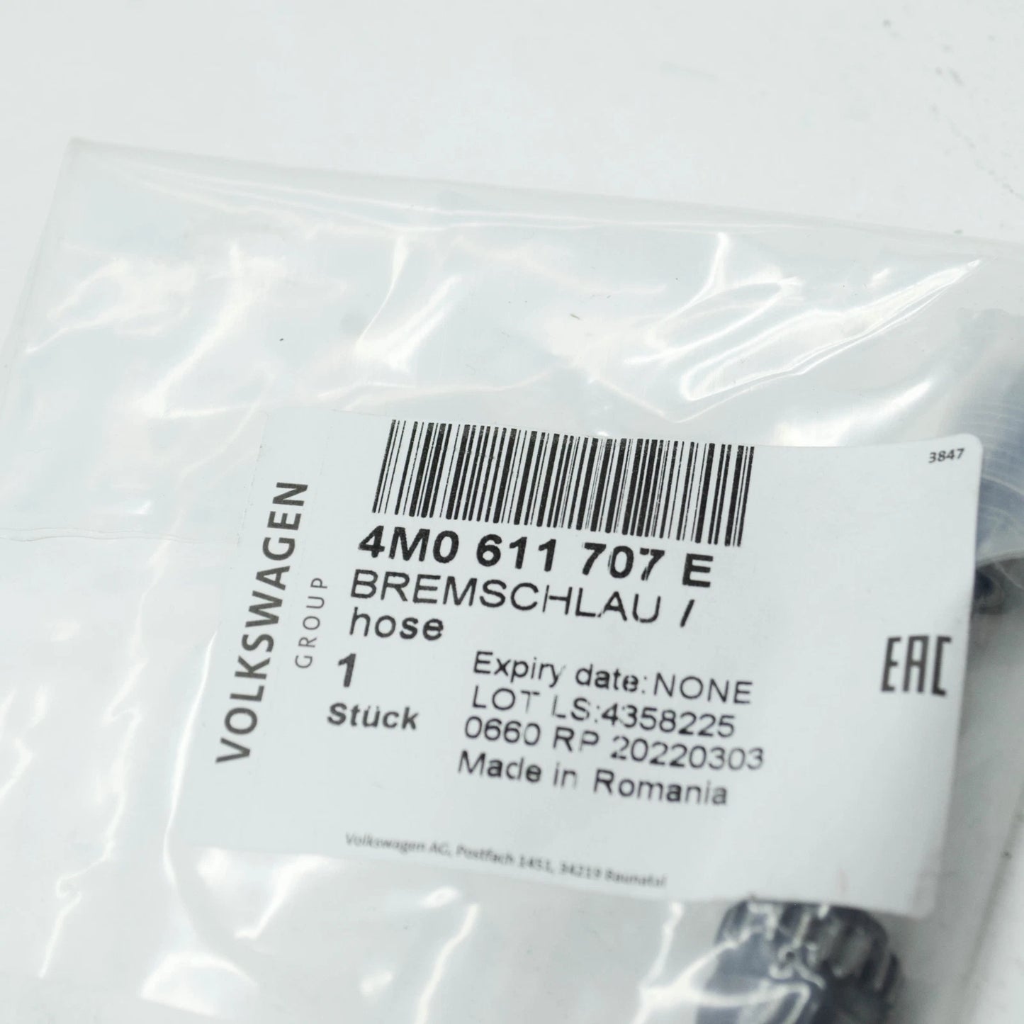 NEW AUDI Q8 4MN BRAKE HOSE 4M0611707E ORIGINAL