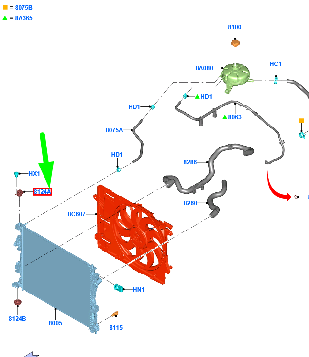 new ford kuga mk3 cx482 radiator upper rubber insulator 2421614 original