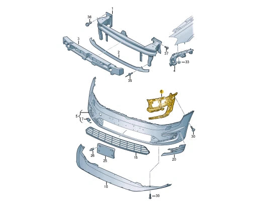 NEW VOLKSWAGEN GOLF MK7 5G FRONT LEFT BUMPER BRACKET 5GE807723B ORIGINAL