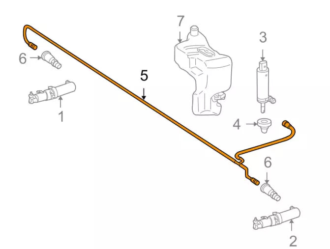 NEW MERCEDES BENZ CL C216 HEADLIGHT WASHER HOSE PIPE A2218600392 ORIGINAL
