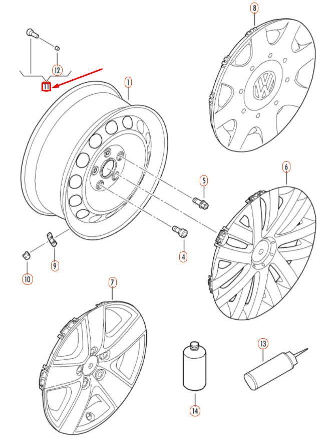 new volkswagen golf 5k mk6 wheel tire valve stem rubber valve 839601361 original