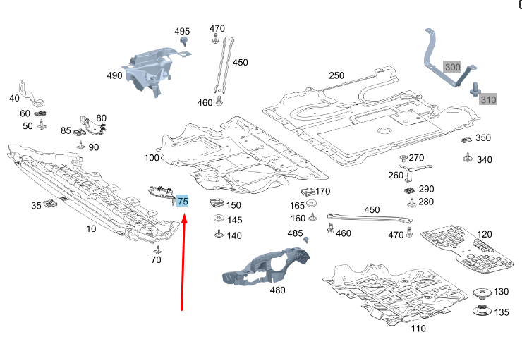 NEW MERCEDES-BENZ GLC X253 LEFT FRONT SOUNDPROOFING COVER A2535242300 ORIGINAL