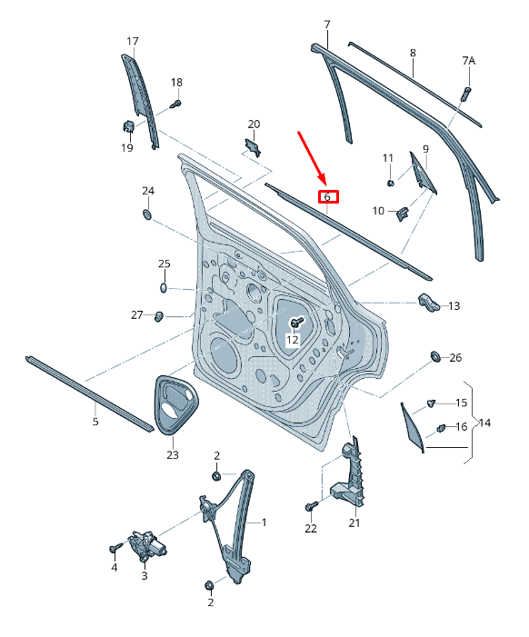 new skoda karoq nu rear right outer window aperture seal 575839476djv1 original