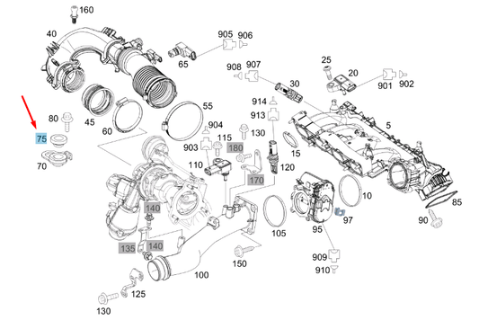 new mb a w176 intake manifold mount elastomer bearing a2700940085 original