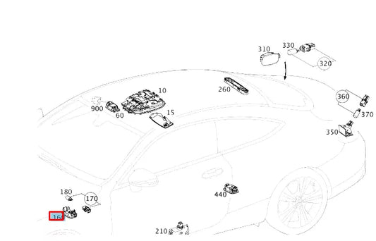 NEW MB C W205 INTERIOR INSTRUMENT PANEL LIGHTING A00090651079051 ORIGINAL