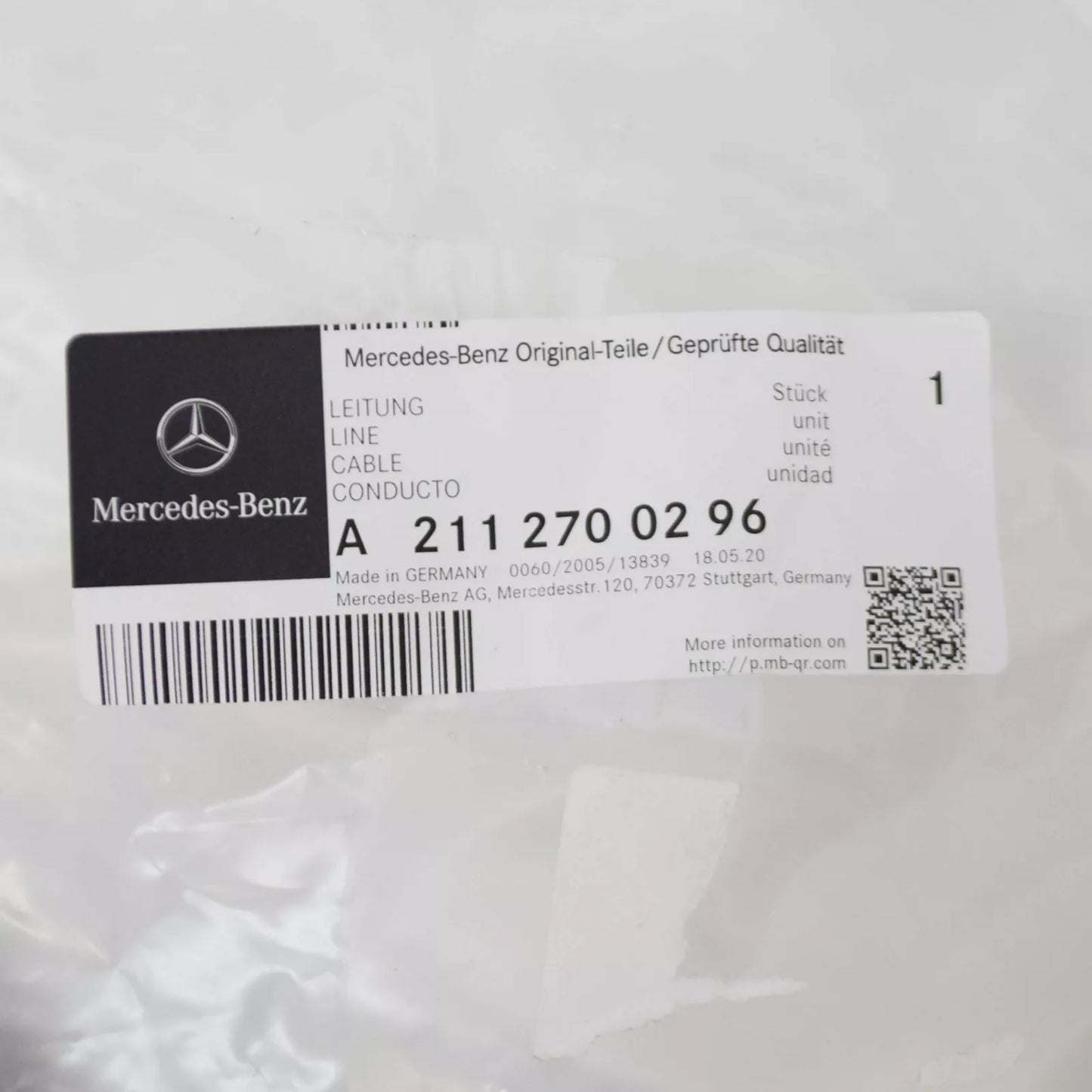 NEW MERCEDES-BENZ E W211 LEFT OIL LINE A2112700296
