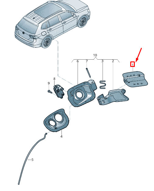 new volkswagen tiguan ad1 rear right fuel tank flap 5nn809909a original